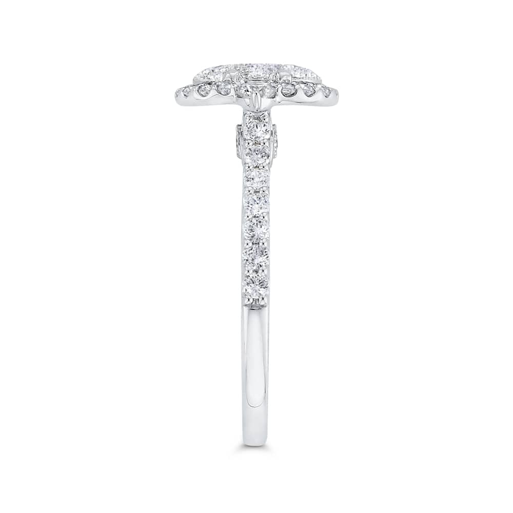 Luminous White Gold Oval Halo Engagement Ring - Image 3