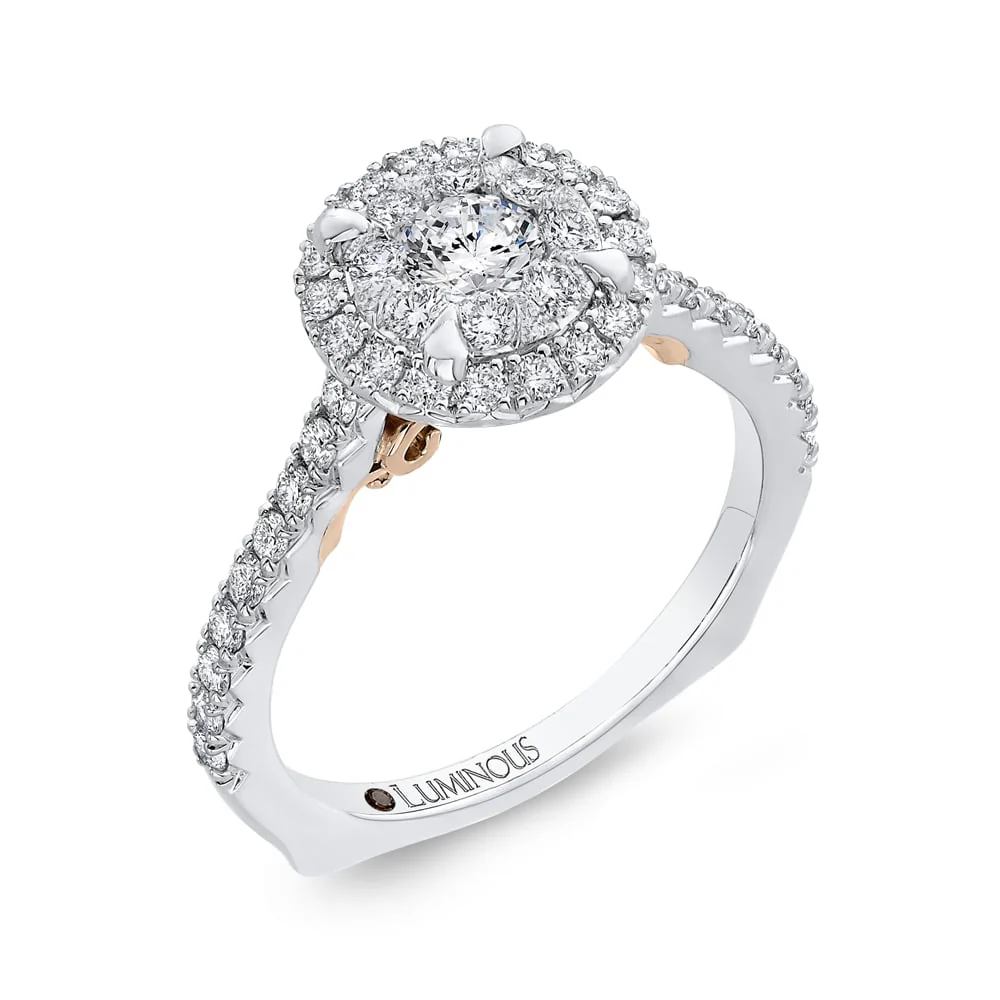 Luminous White Gold Round Halo Engagement Ring - Image 2
