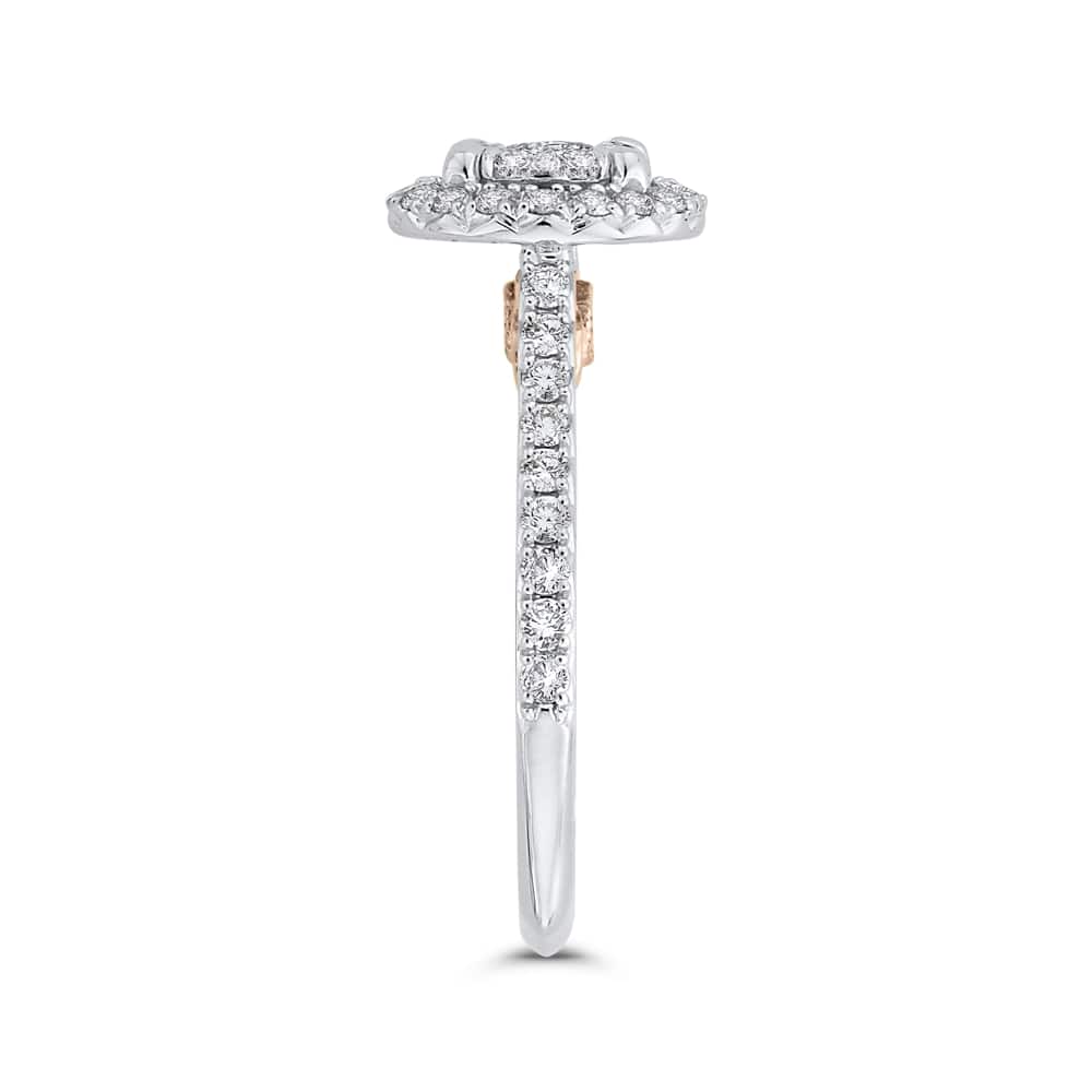 Luminous White Gold Round Halo Engagement Ring - Image 3