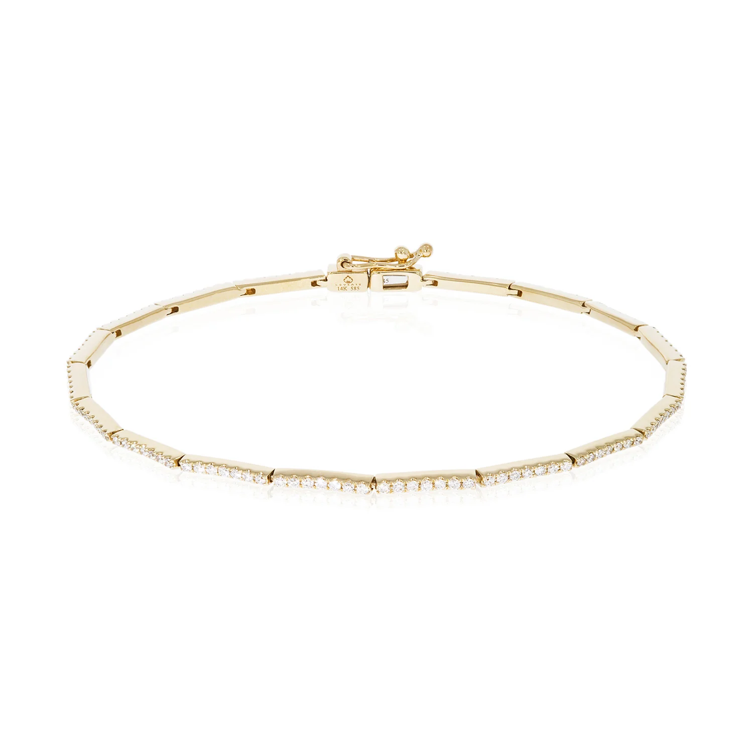 Luvente 14 Karat Yellow Gold Sleek Line Diamond Bracelet