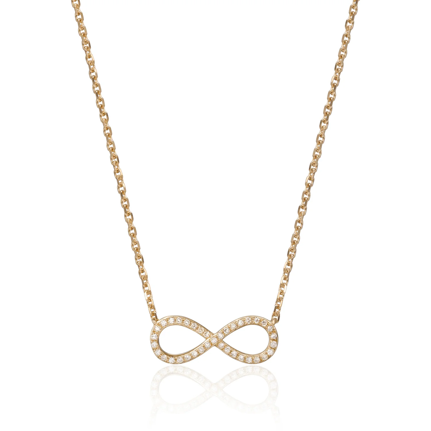 Luvente Yellow Gold Diamond Infinity Necklace