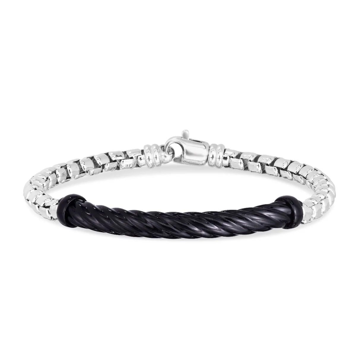 Phillip Gavriel Black Enamel Cable Bracelet
