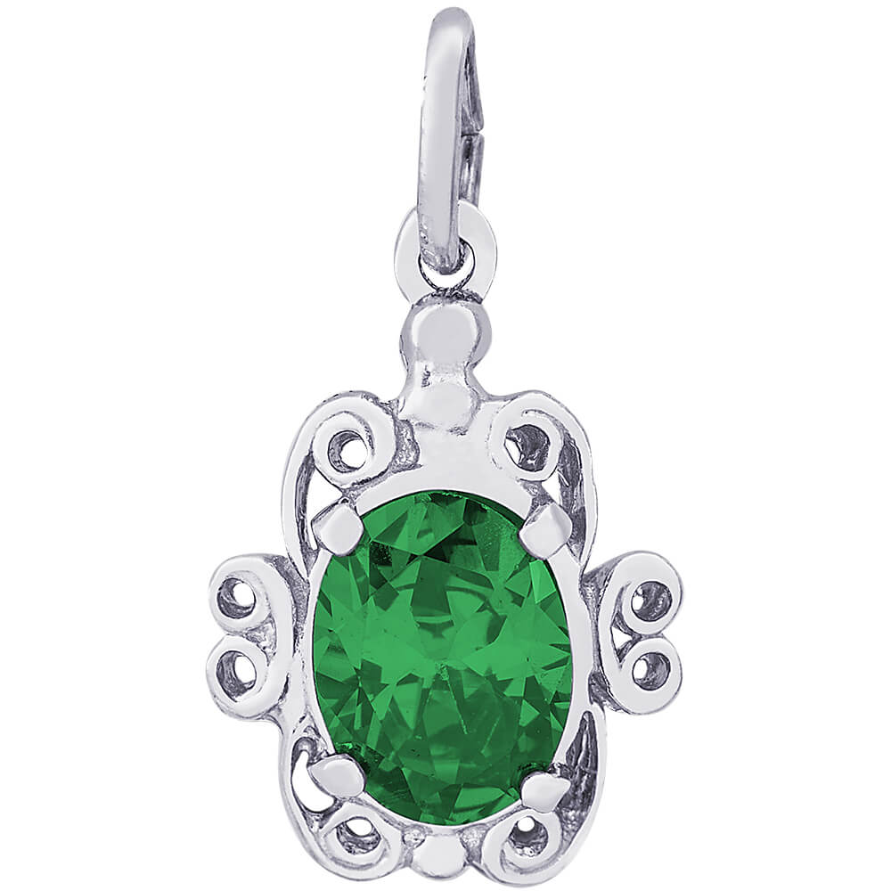 Rembrandt May Emerald Birthstone Charm