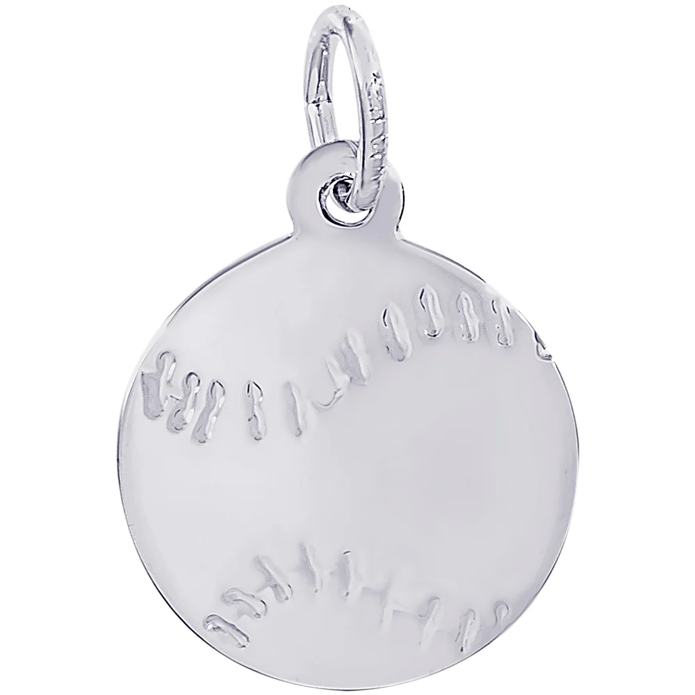 Rembrandt Silver Flat Baseball Charm
