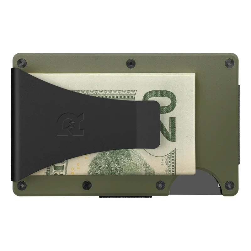 Ridge Wallet - Matte Olive - Money Clip - Image 2