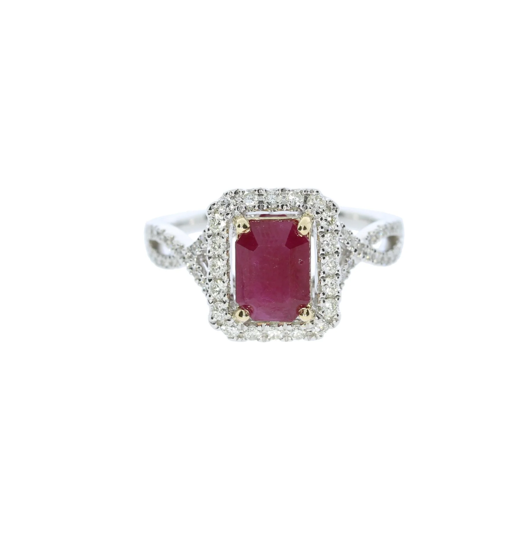 Ruby and Diamond White Gold Ring