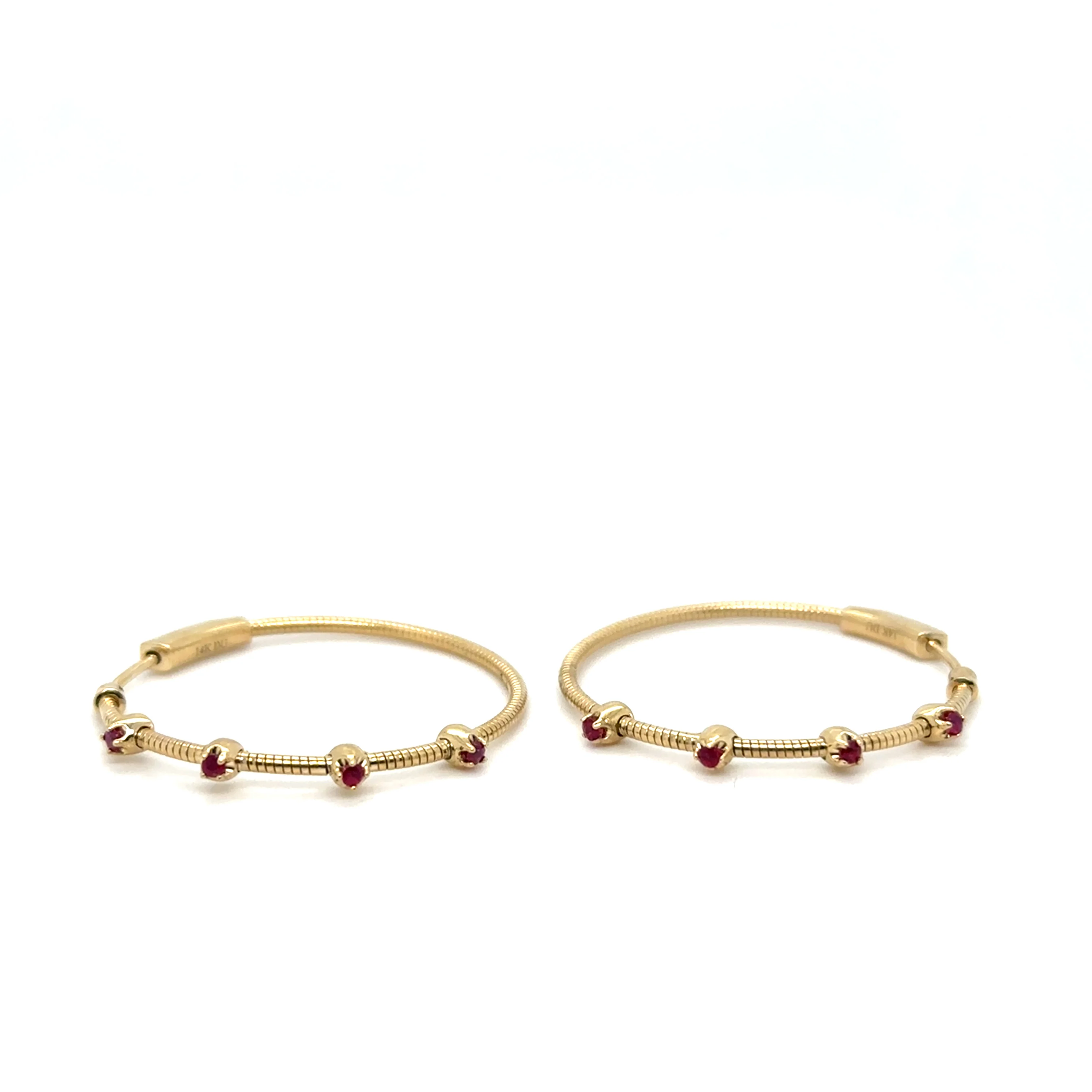 Ruby Hoop Earrings