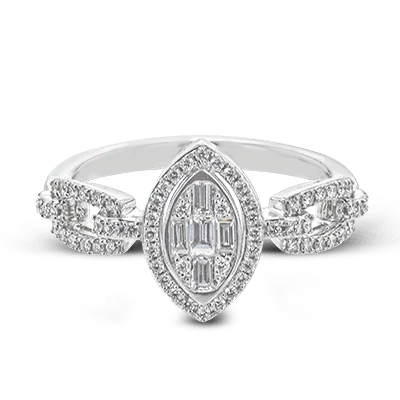 Simon G. White Gold Marquise Shaped Diamond Fashion Ring - Image 2