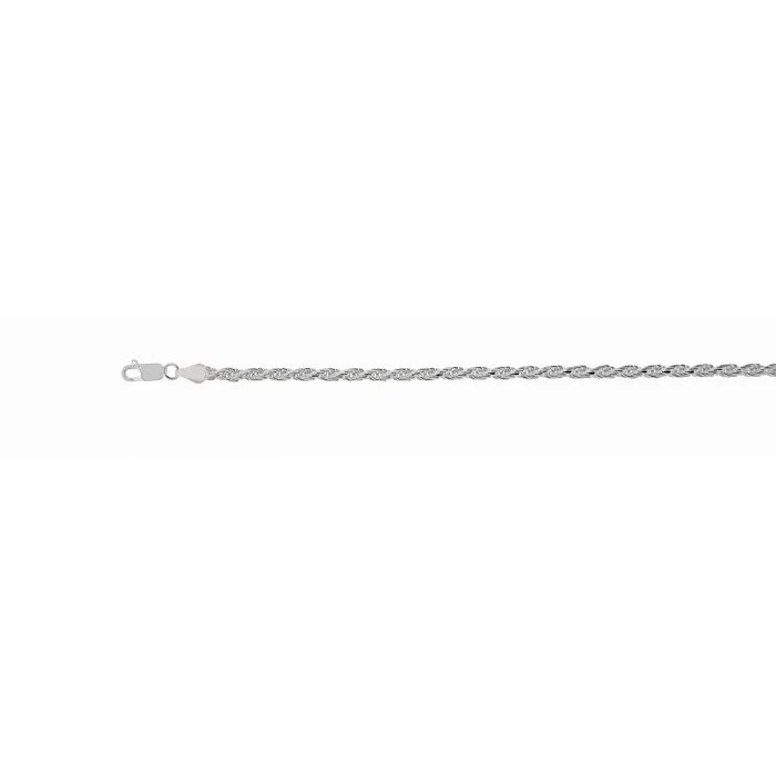 Sterling Silver 22 Inch Rhodium Finished 5MM Rope Chain
