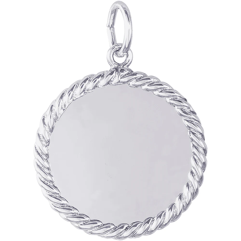 Sterling Silver Extra Small Rope Disc Charm