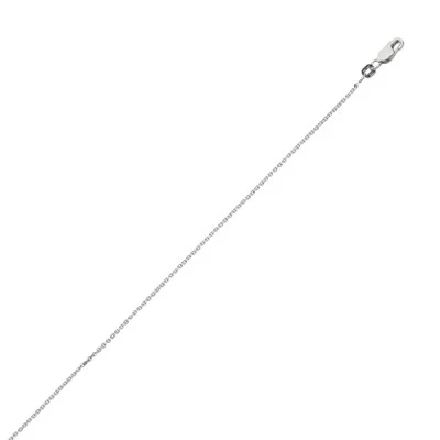Sterling Silver Rhodium Finished 18 Inch 1.9mm Polish Diamond Cut Cable Chain With Lobster Clasp