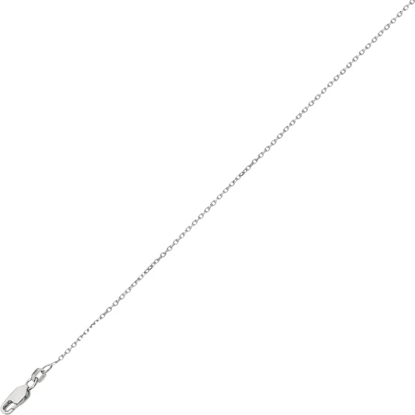 Sterling Silver Rhodium Plated 18 Inch 1.1mm Polish Diamond Cut Cable Chain With Lobster Clasp