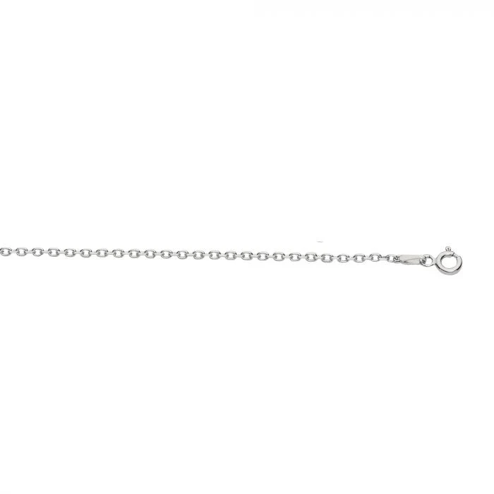 Sterling Silver Rhodium Plated 18 Inch 1.5mm Polish Diamond Cut Cable Chain With Lobster Clasp