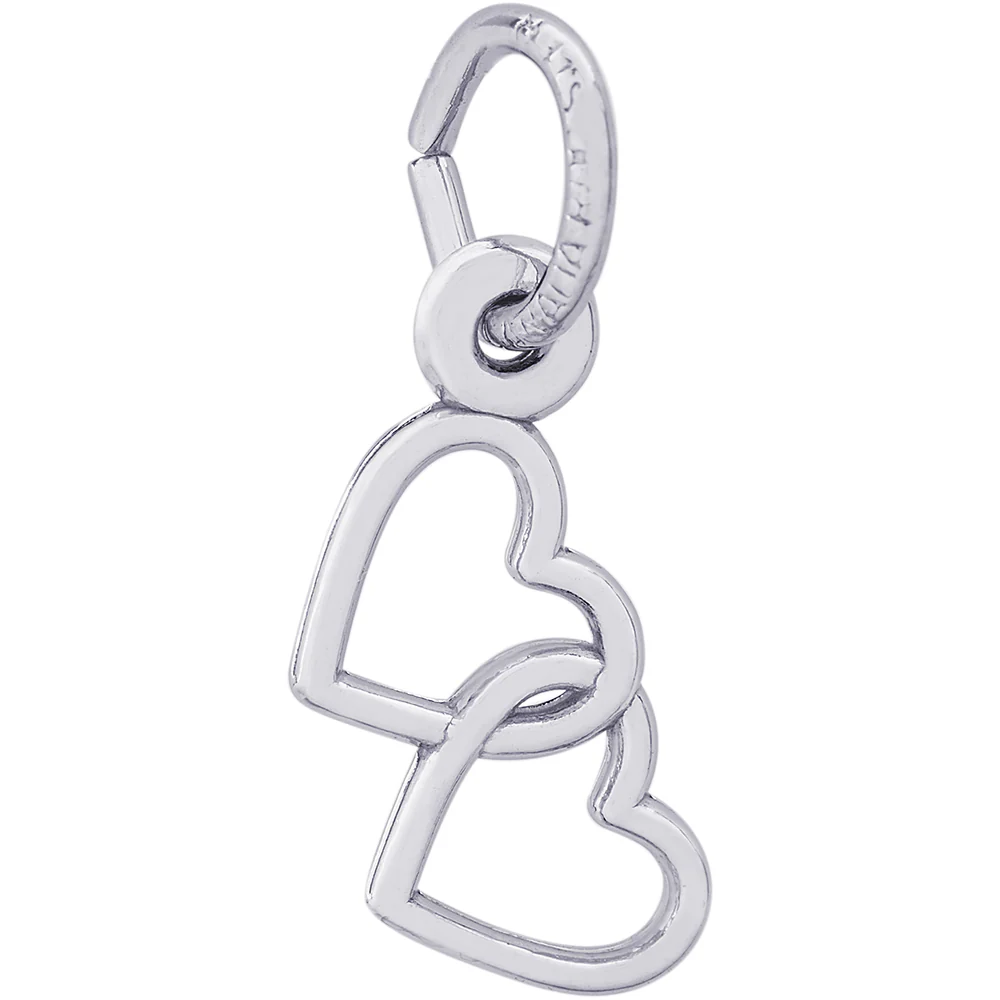 Two Open Hearts Accent Charm