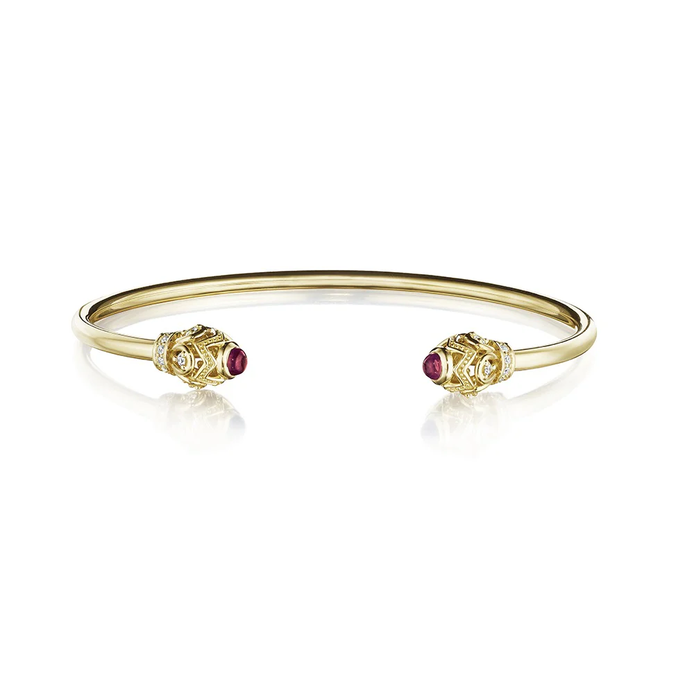 Verragio 18 Karat Yellow Gold Toi Et Moi Diamond Bangle Bracelet