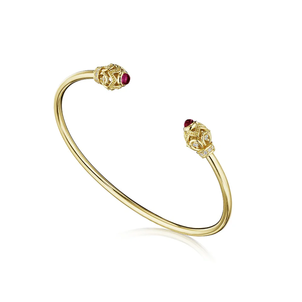 Verragio 18 Karat Yellow Gold Toi Et Moi Diamond Bangle Bracelet - Image 2