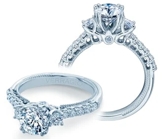 Verragio Renaissance Collection Three Stone Style Engagement Ring - Image 2
