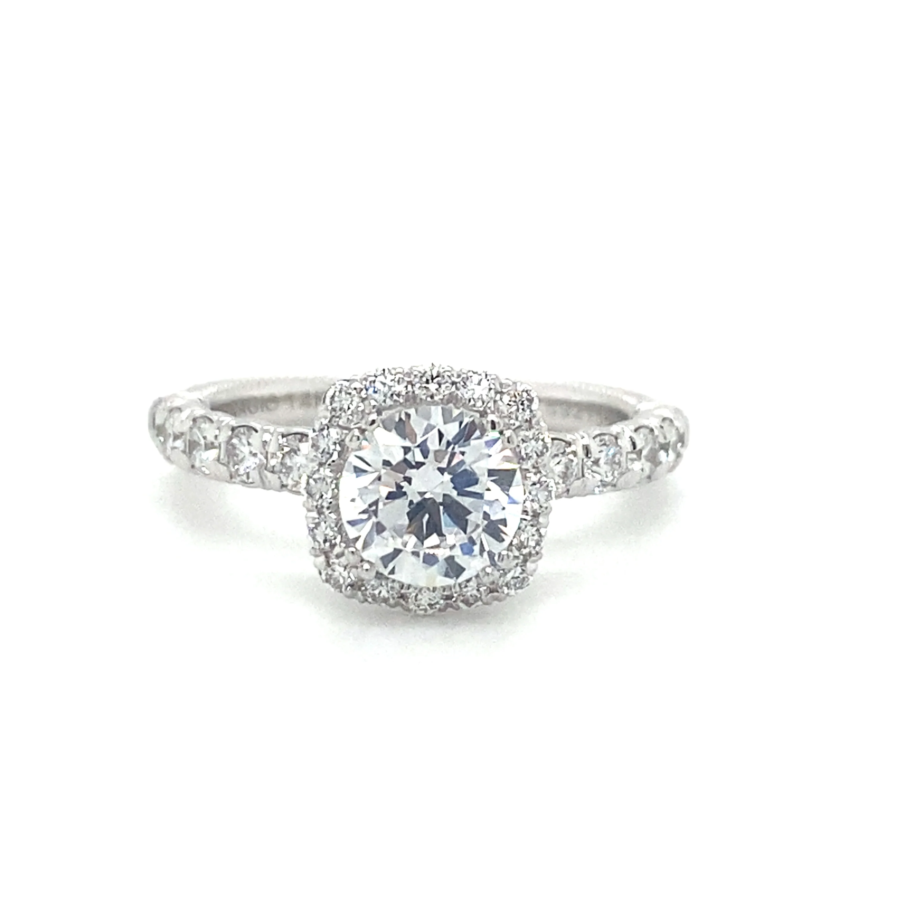 Verragio Renaissance Collection White Gold Cushion Halo Semi-Mount Engagement Ring