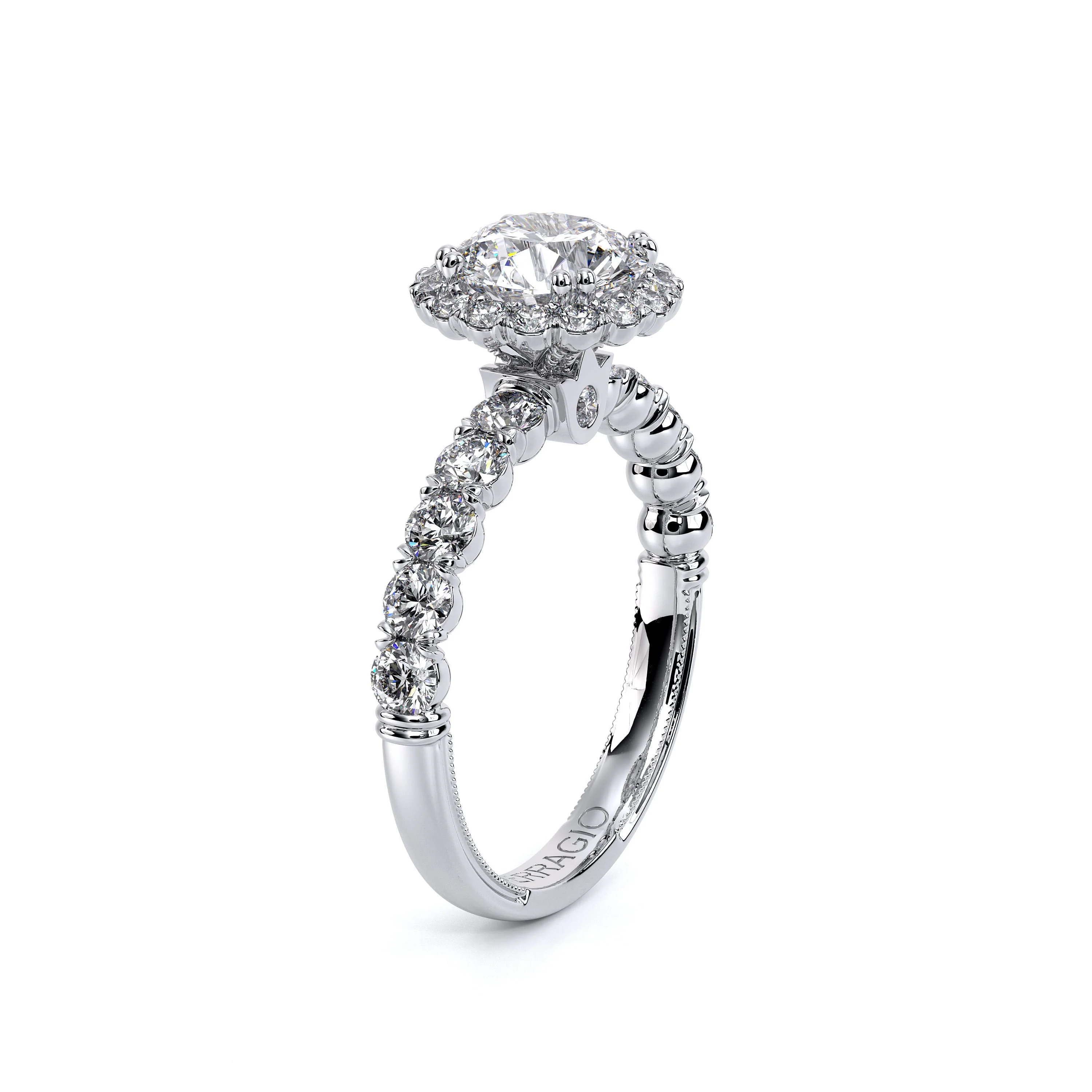 Verragio Renaissance Collection White Gold Halo Semi-Mount Engagement Ring - Image 3