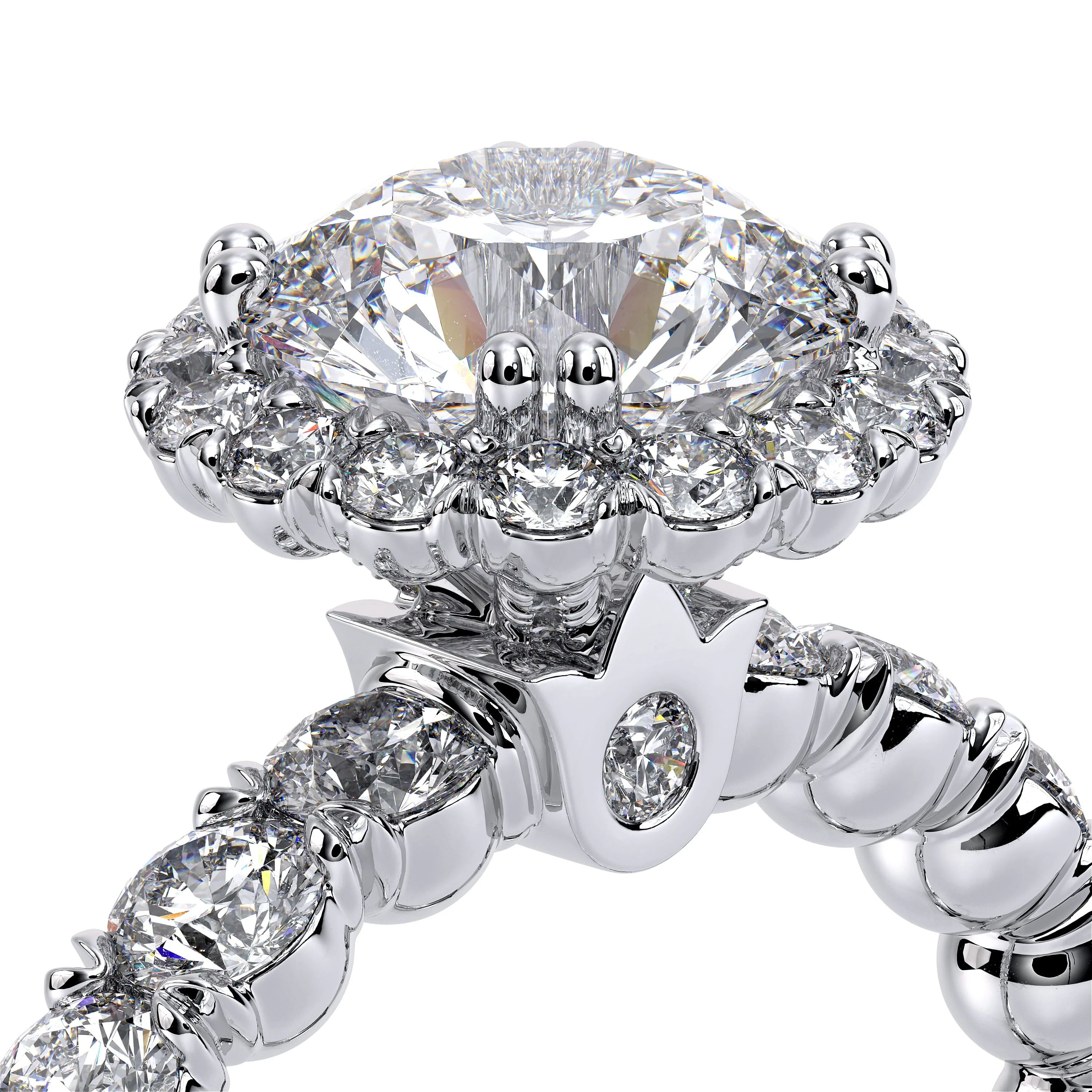 Verragio Renaissance Collection White Gold Halo Semi-Mount Engagement Ring - Image 4