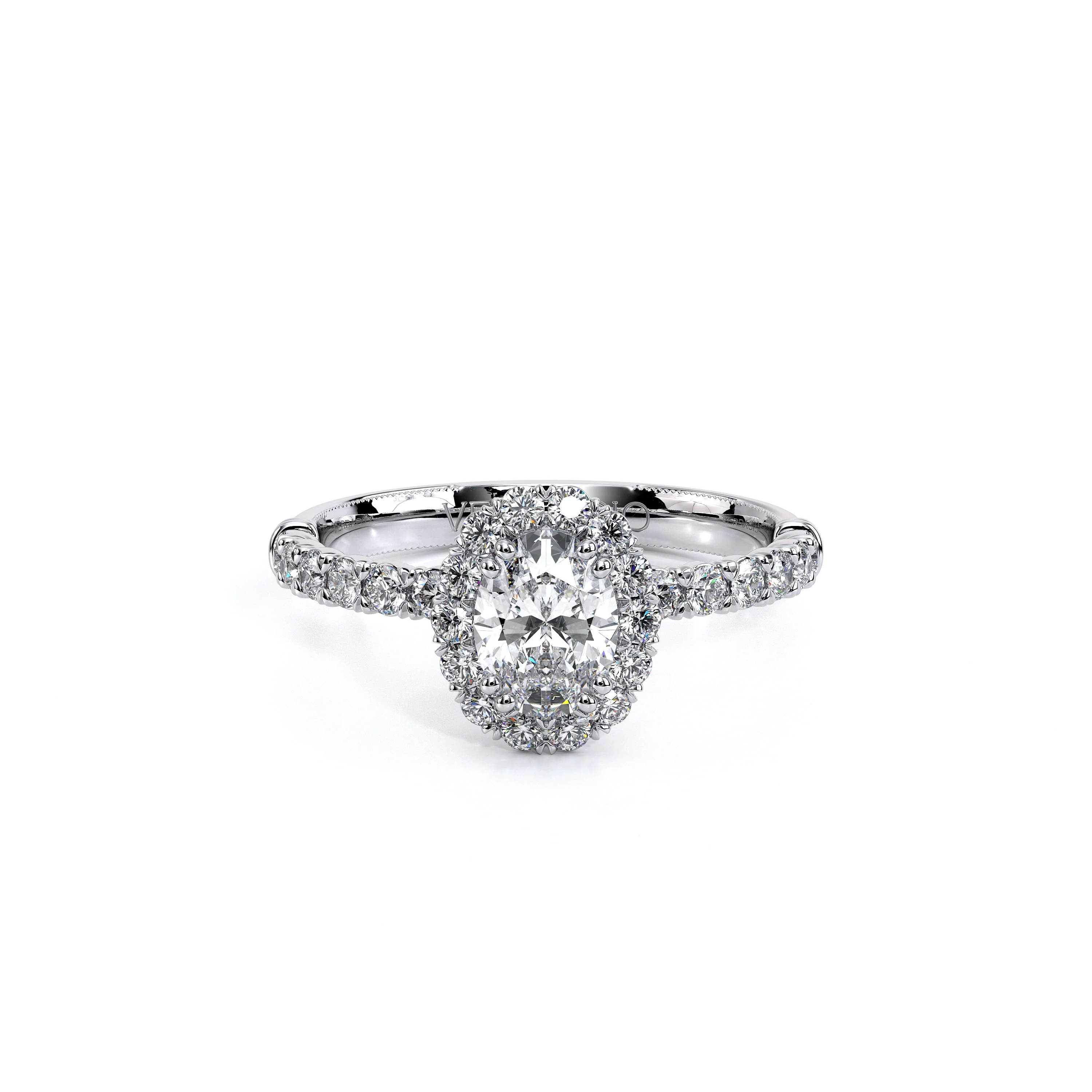 Verragio Renaissance Collection White Gold Oval Halo Semi-Mount Engagement Ring