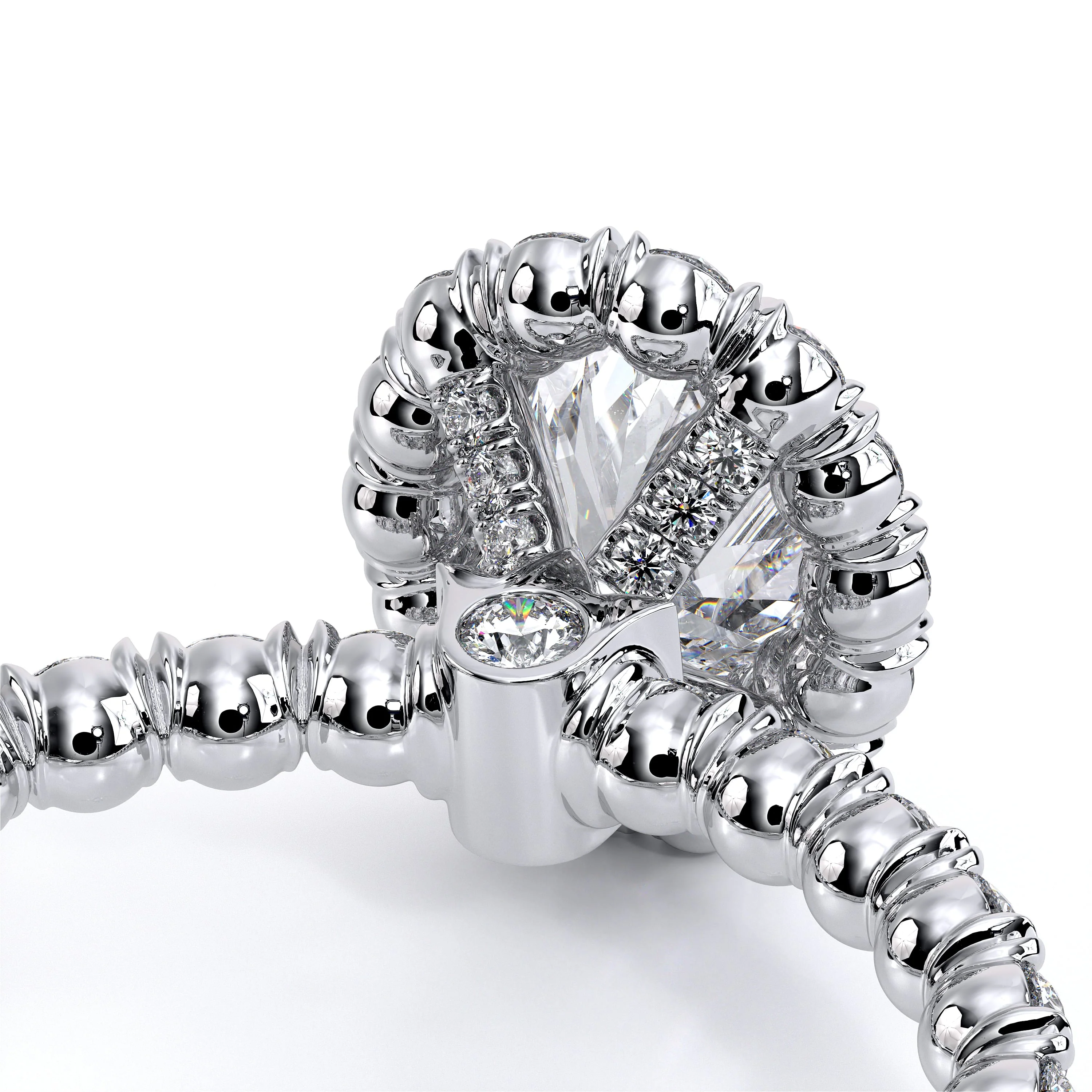 Verragio Renaissance Collection White Gold Oval Halo Semi-Mount Engagement Ring - Image 5