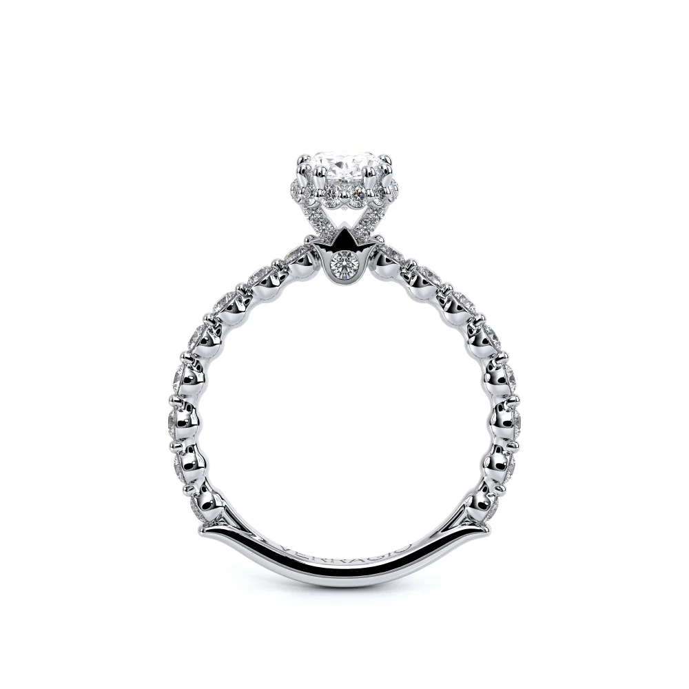 Verragio Renaissance Collection White Gold Oval Halo Semi-Mount Engagement Ring - Image 2