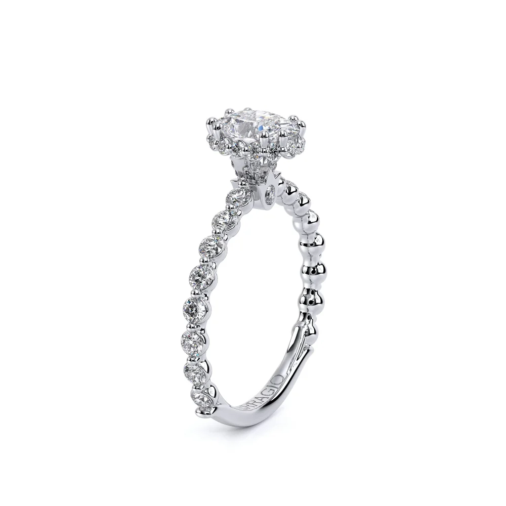 Verragio Renaissance Collection White Gold Oval Halo Semi-Mount Engagement Ring - Image 3
