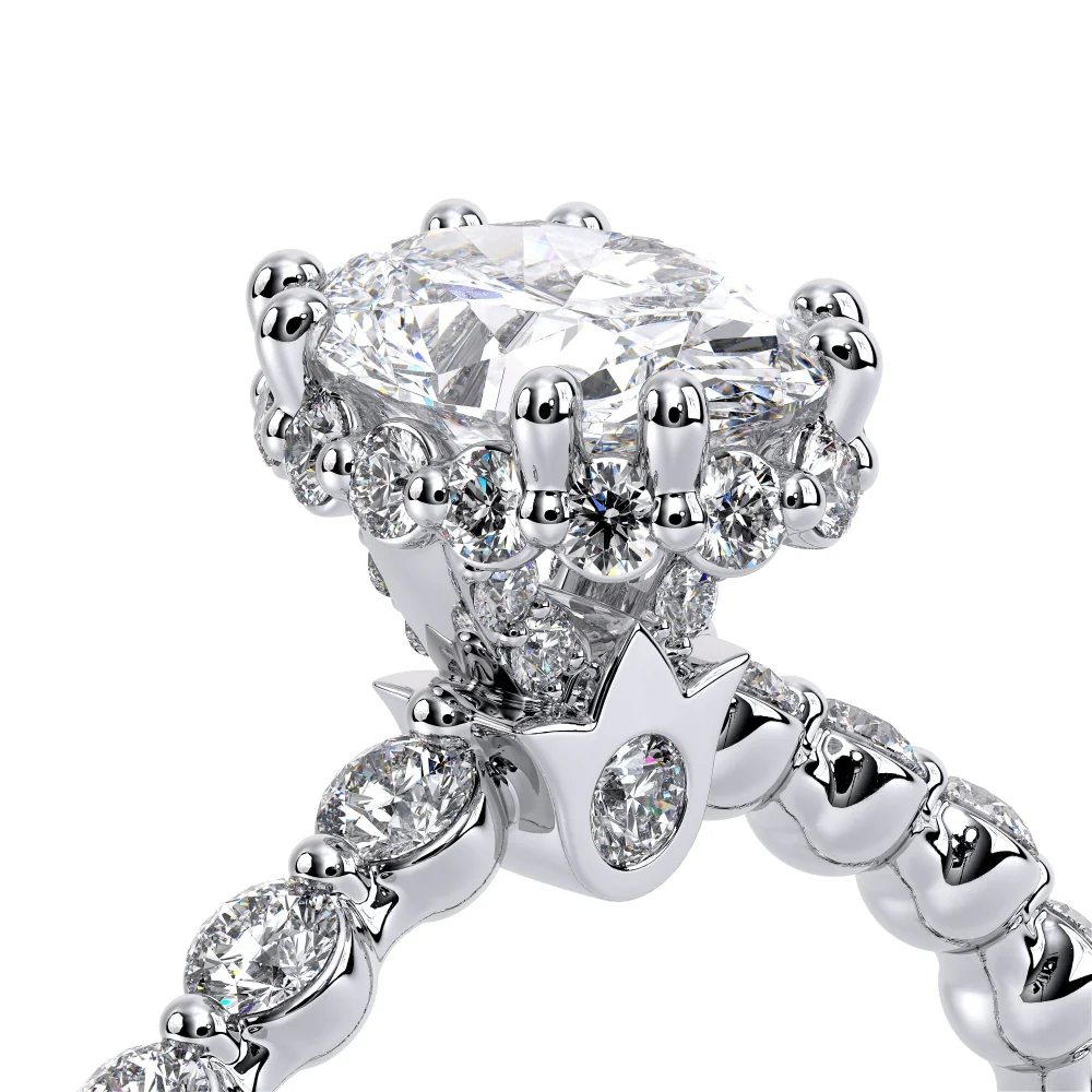 Verragio Renaissance Collection White Gold Oval Halo Semi-Mount Engagement Ring - Image 4