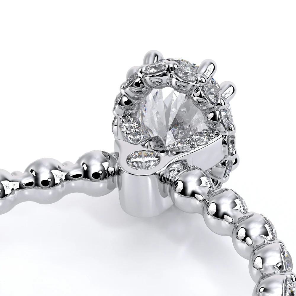 Verragio Renaissance Collection White Gold Oval Halo Semi-Mount Engagement Ring - Image 5