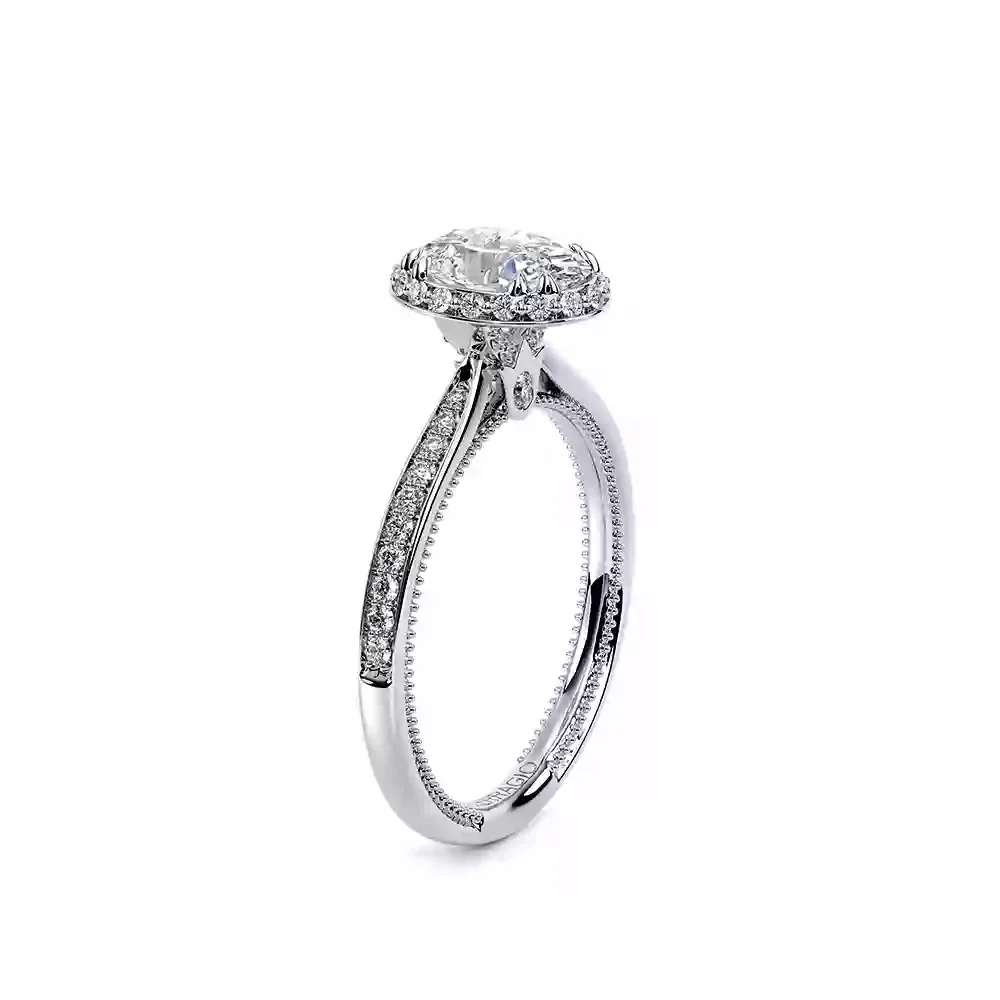 Verragio Renaissance White Gold Oval Halo Semi-Mount Engagement Ring - Image 2