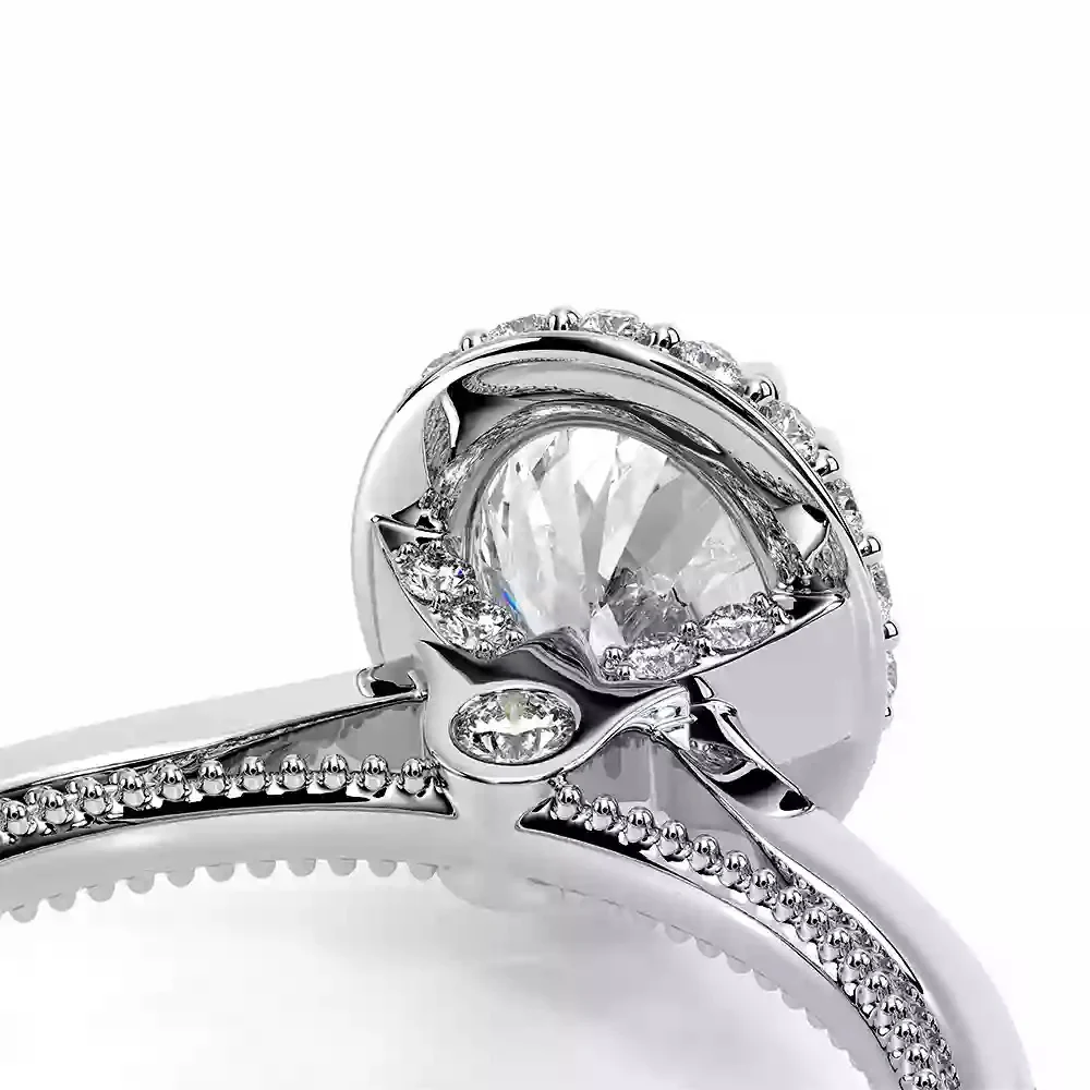 Verragio Renaissance White Gold Oval Halo Semi-Mount Engagement Ring - Image 5