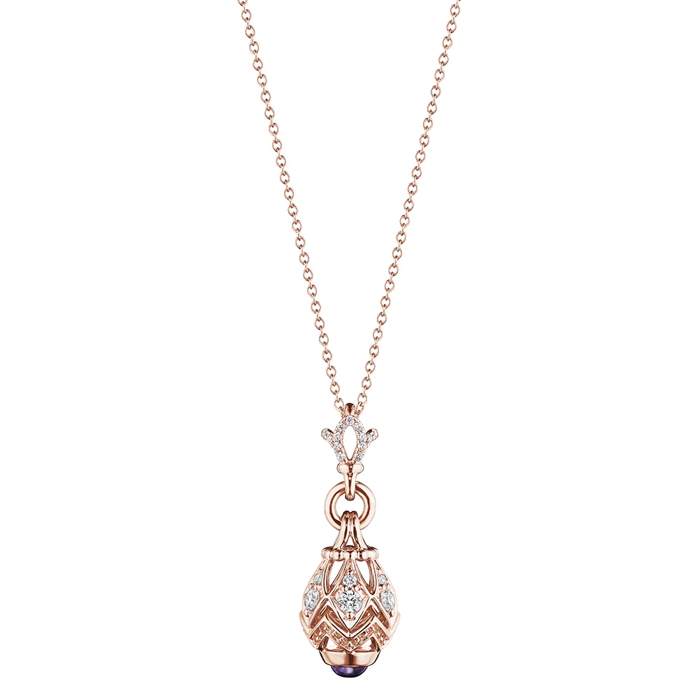 Verragio Rose Gold Bead Diamond Petal Pendant