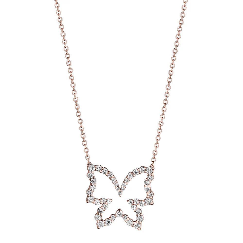 Verragio Rose Gold Diamond Butterfly Pendant