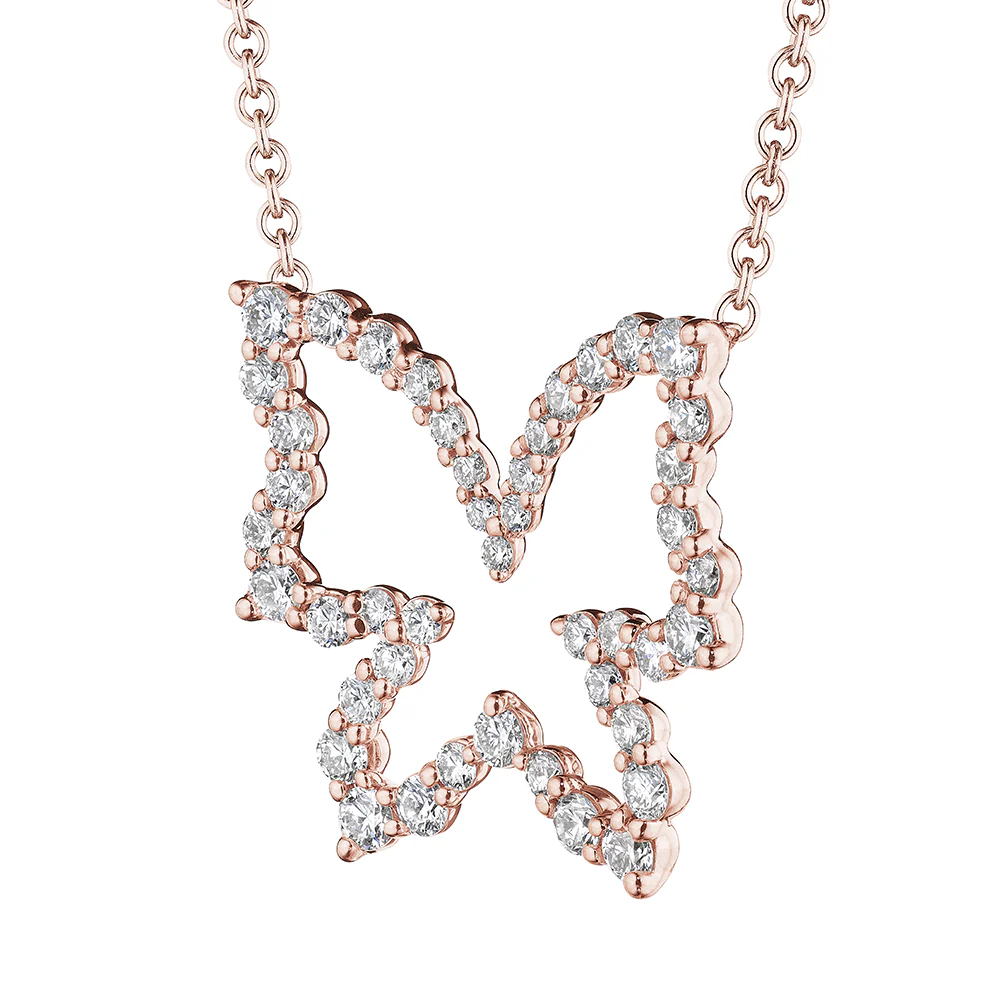 Verragio Rose Gold Diamond Butterfly Pendant - Image 2