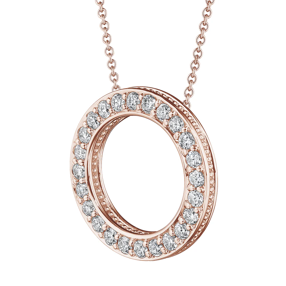 Verragio Rose Gold Diamond Circle Pendant - Image 2
