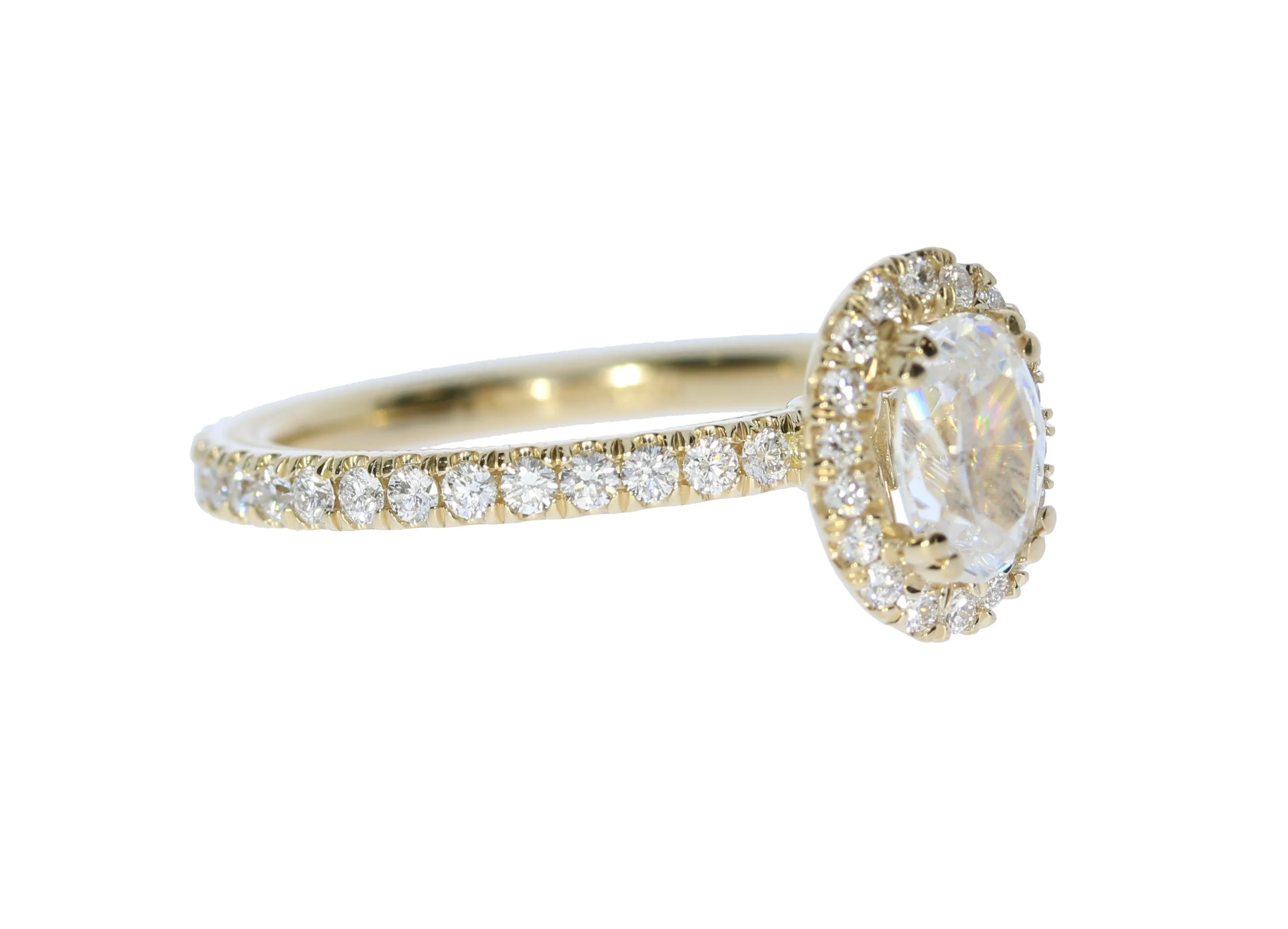 Verragio Tradition Collection Rose And White Gold Oval Halo Semi-Mount Engagement Ring - Image 2