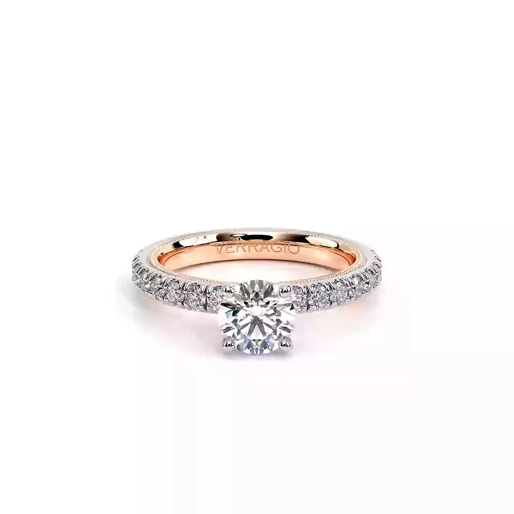 Verragio Tradition Collection White And Rose Gold Straight Semi-Mount Engagement Ring - Image 2