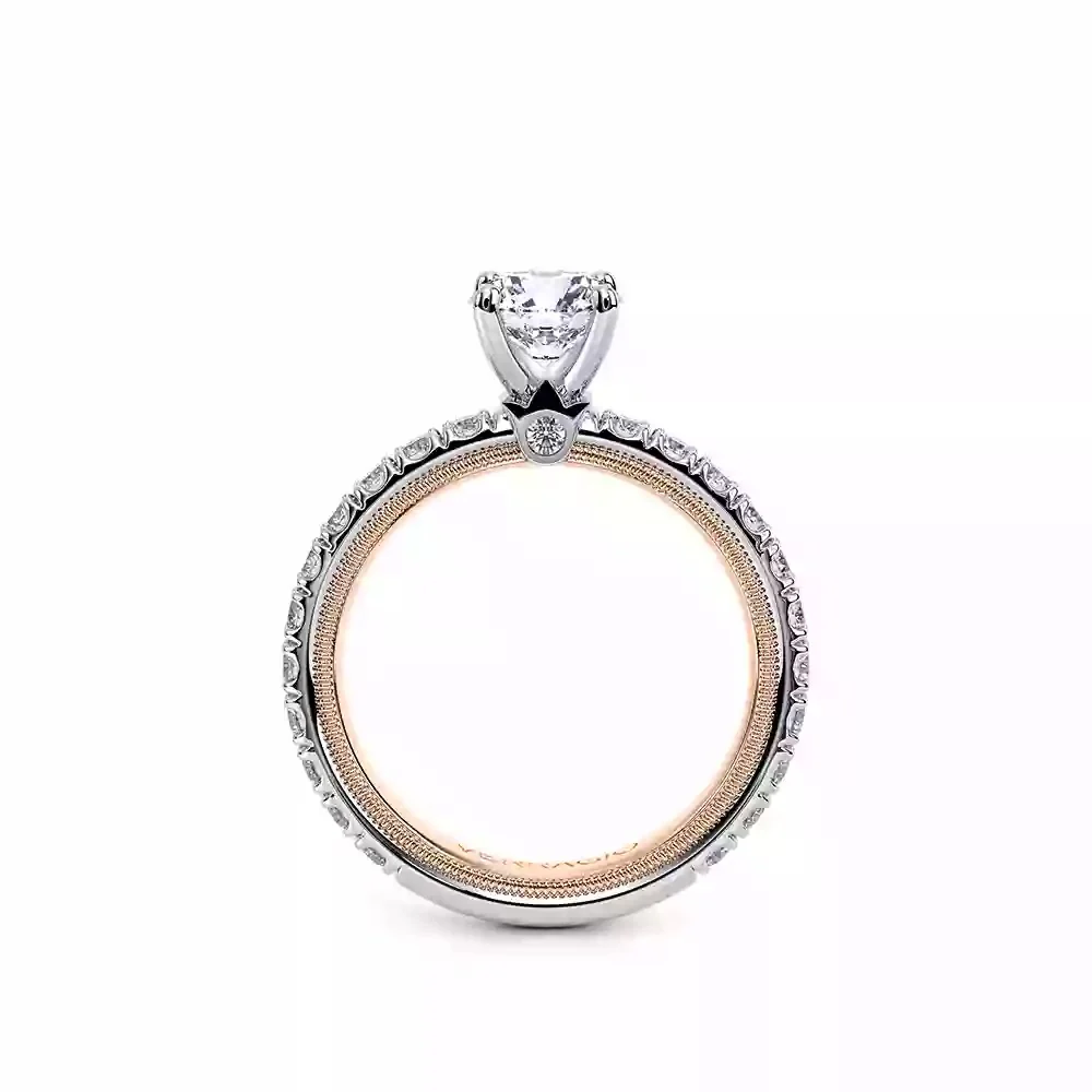 Verragio Tradition Collection White And Rose Gold Straight Semi-Mount Engagement Ring - Image 4