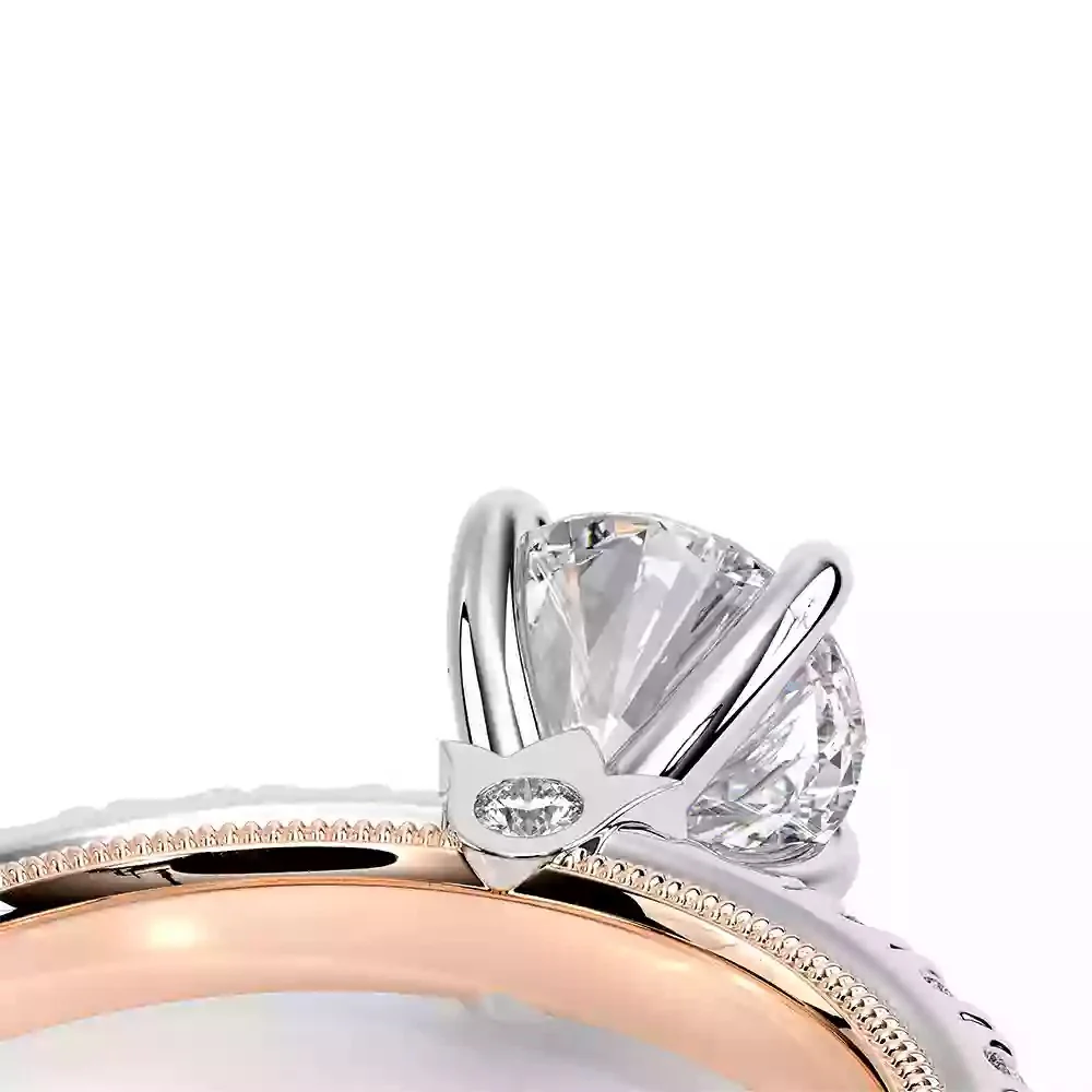 Verragio Tradition Collection White And Rose Gold Straight Semi-Mount Engagement Ring - Image 5
