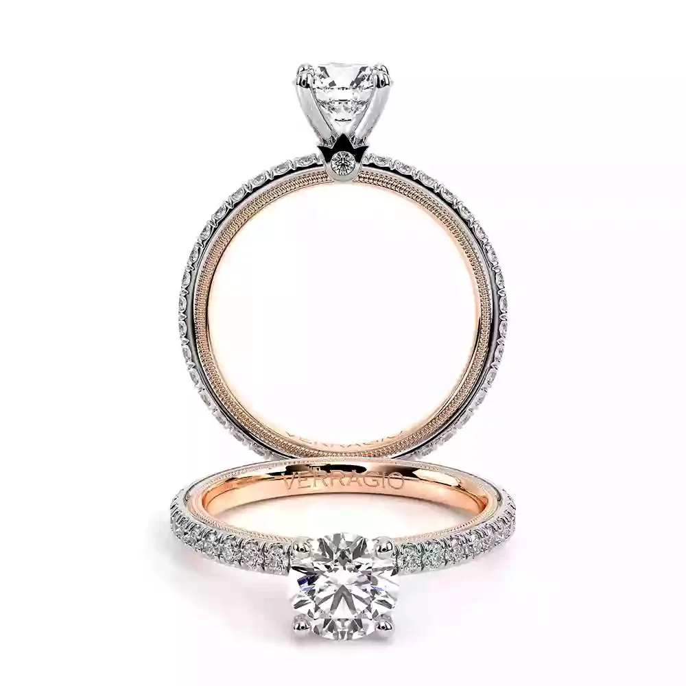 Verragio Tradition Collection White And Rose Gold Straight Semi-Mount Engagement Ring