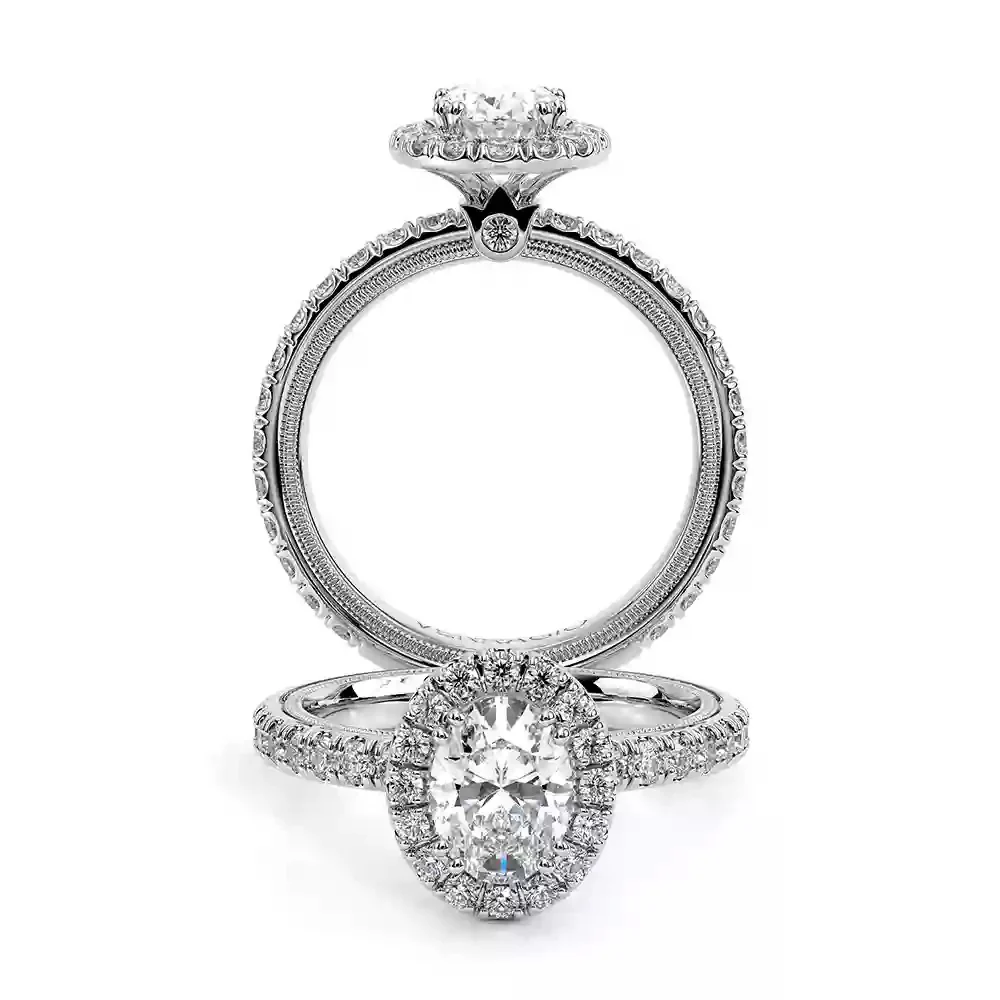 Verragio Tradition Collection White Gold Oval Halo Semi-Mount Engagement Ring