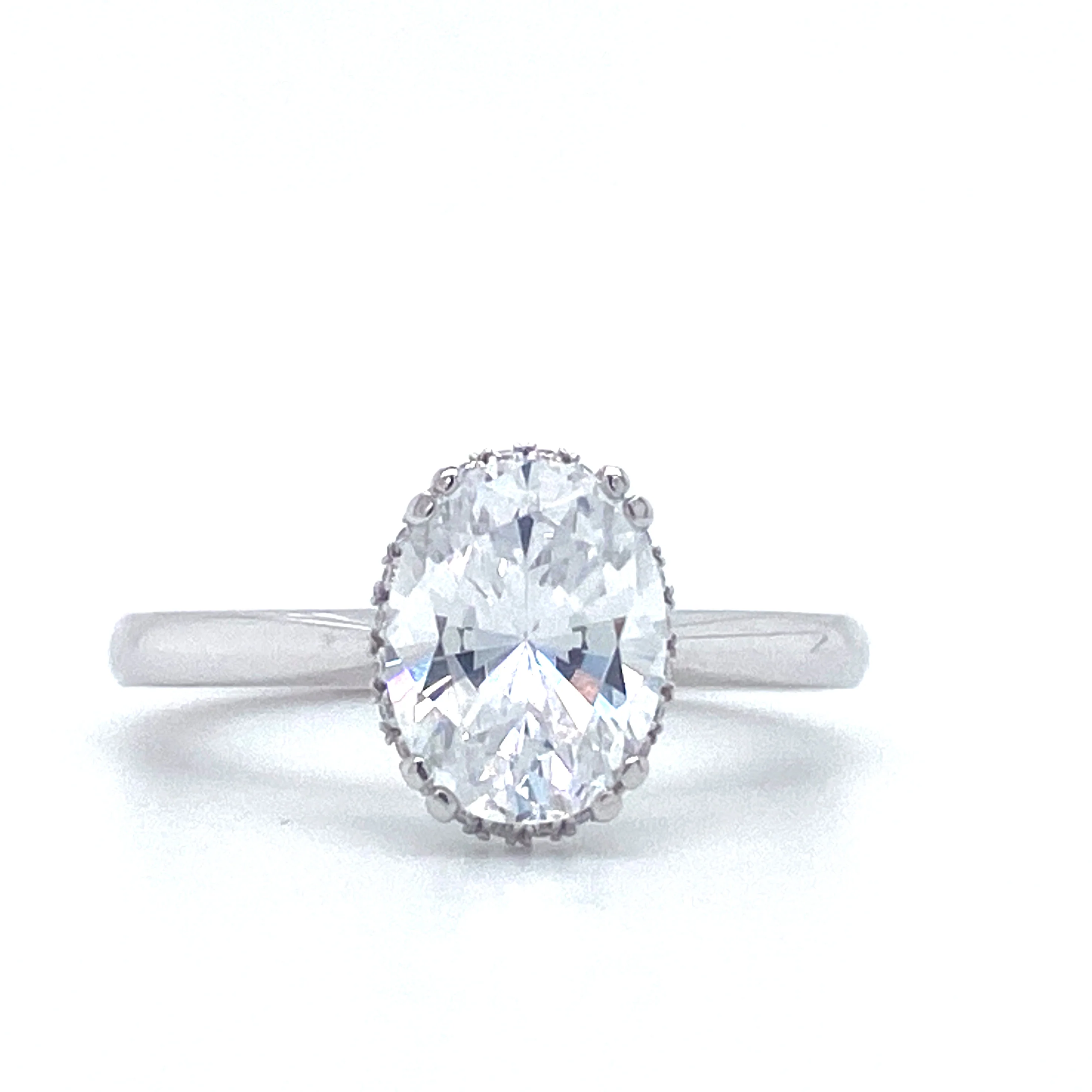 Verragio Tradition Collection White Gold Oval Hidden Halo Semi-Mount Engagement Ring