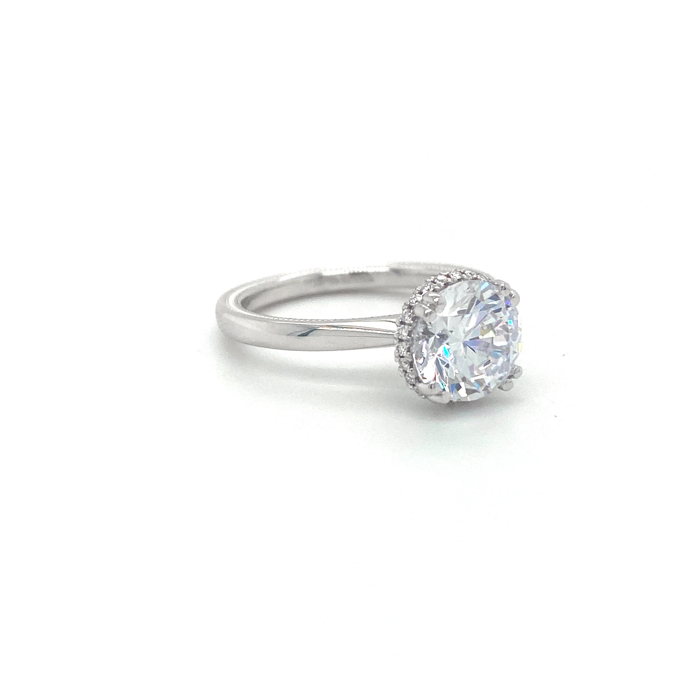 Verragio Tradition Collection White Gold Round Hidden Halo Semi-Mount Engagement Ring - Image 2