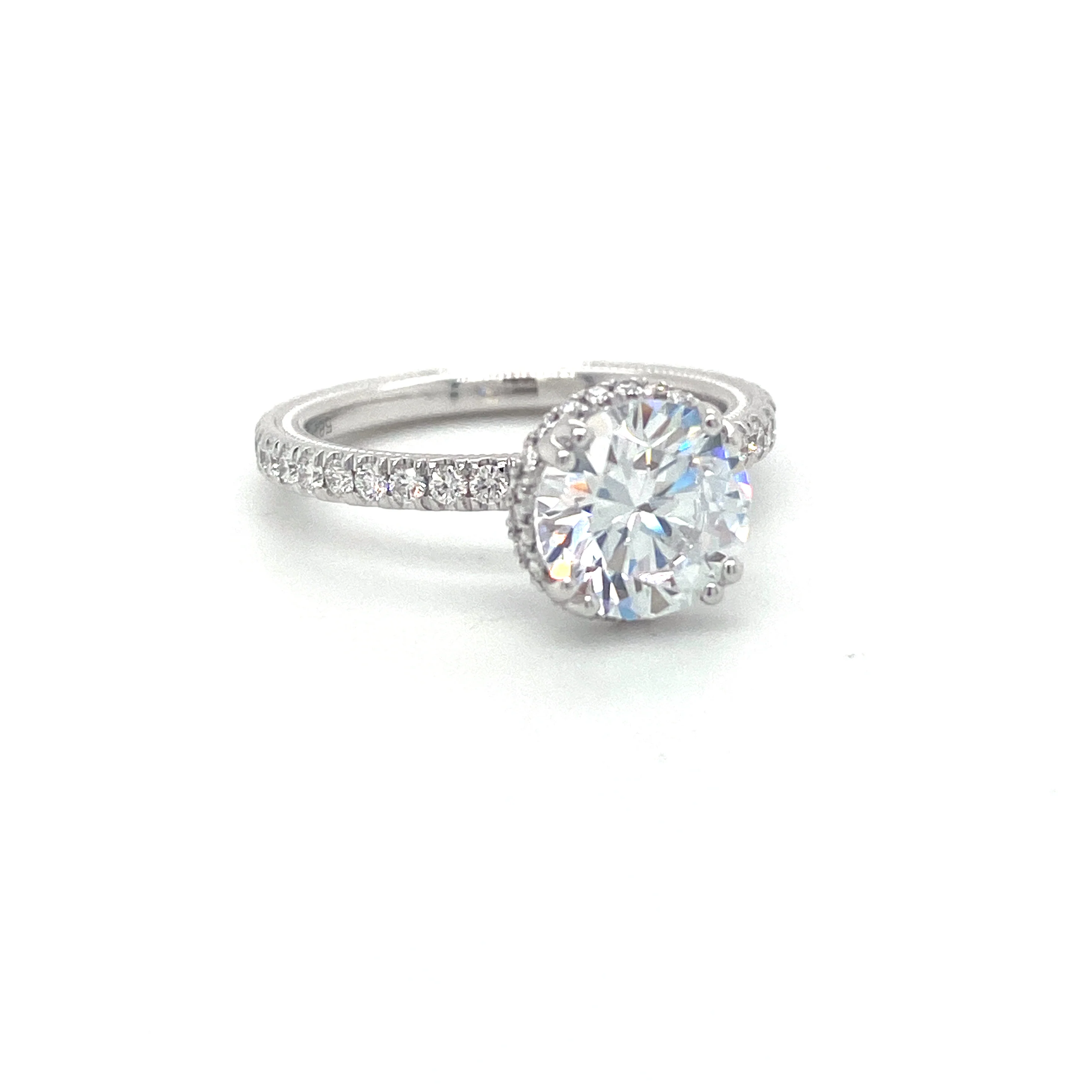 Verragio Tradition Collection White Gold Round Hidden Halo Semi-Mount Engagement Ring - Image 2