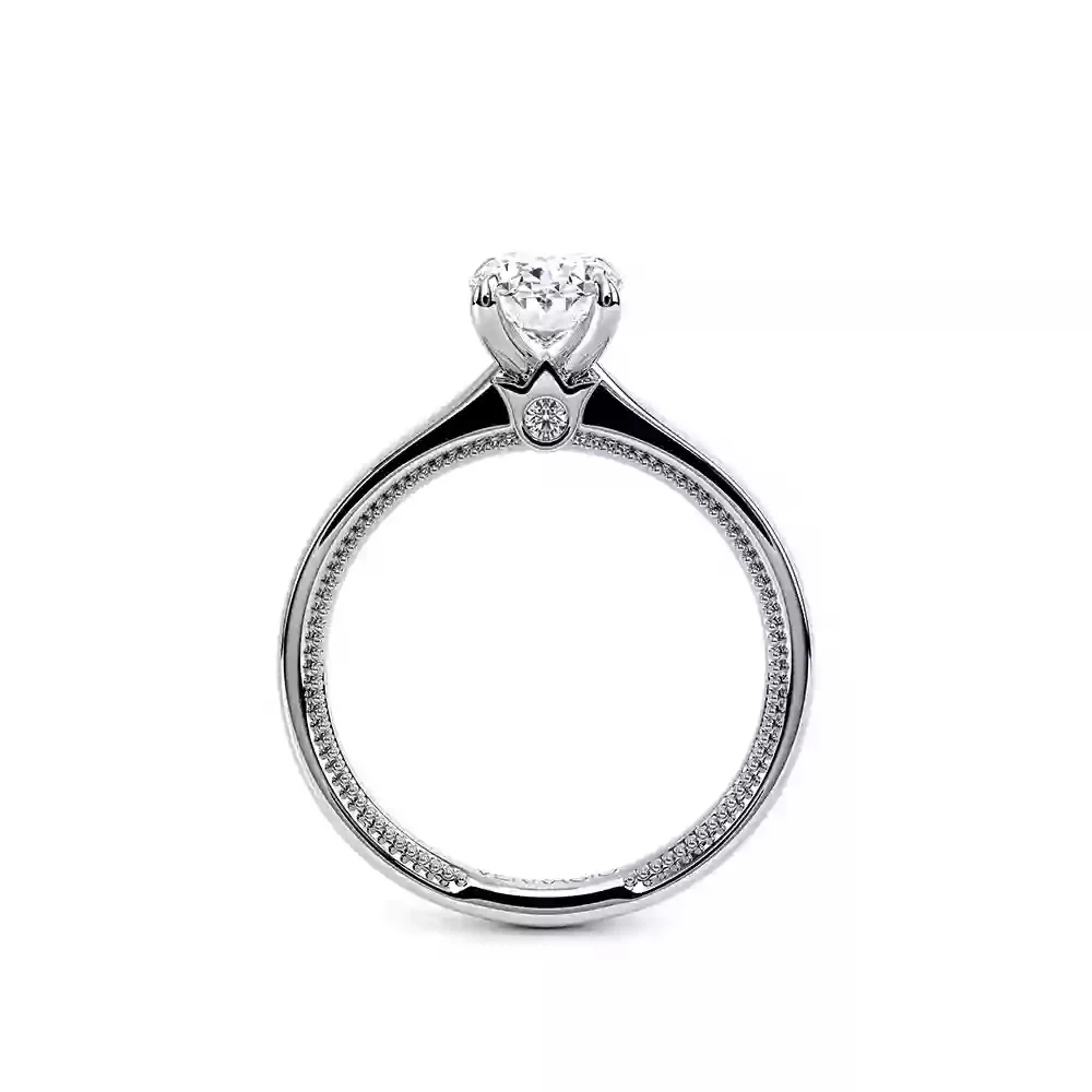 Verragio White Gold Renaissance Oval Semi-Mount Polished Engagement Ring - Image 3