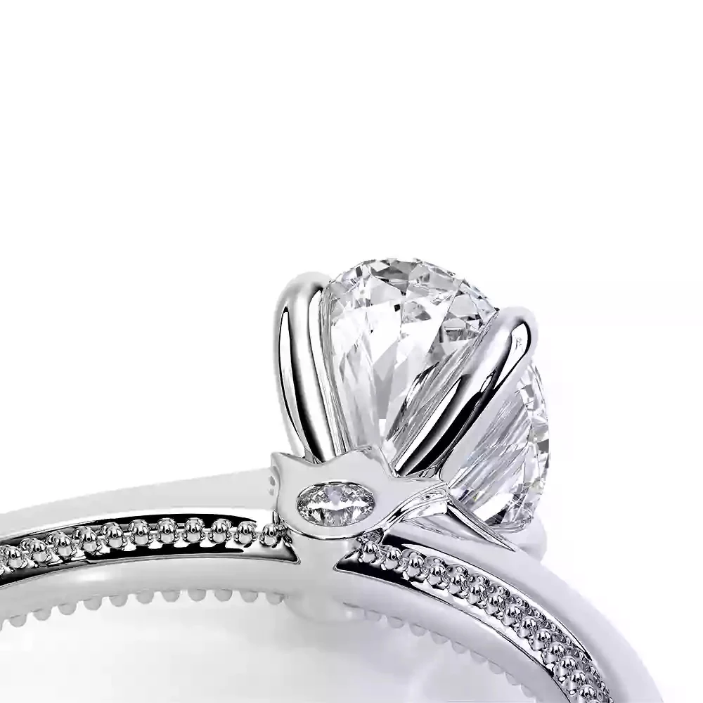Verragio White Gold Renaissance Oval Semi-Mount Polished Engagement Ring - Image 4