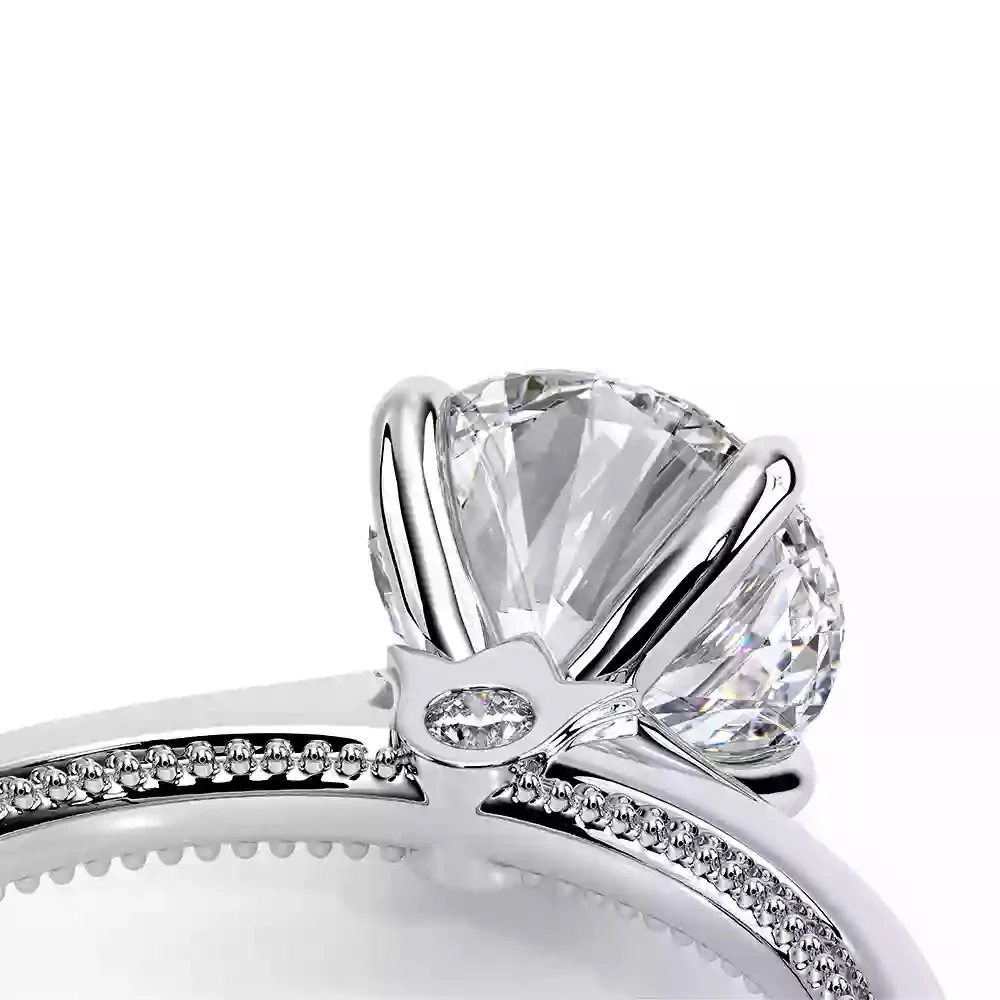Verragio White Gold Renaissance Round Semi-Mount Polished Engagement Ring - Image 4