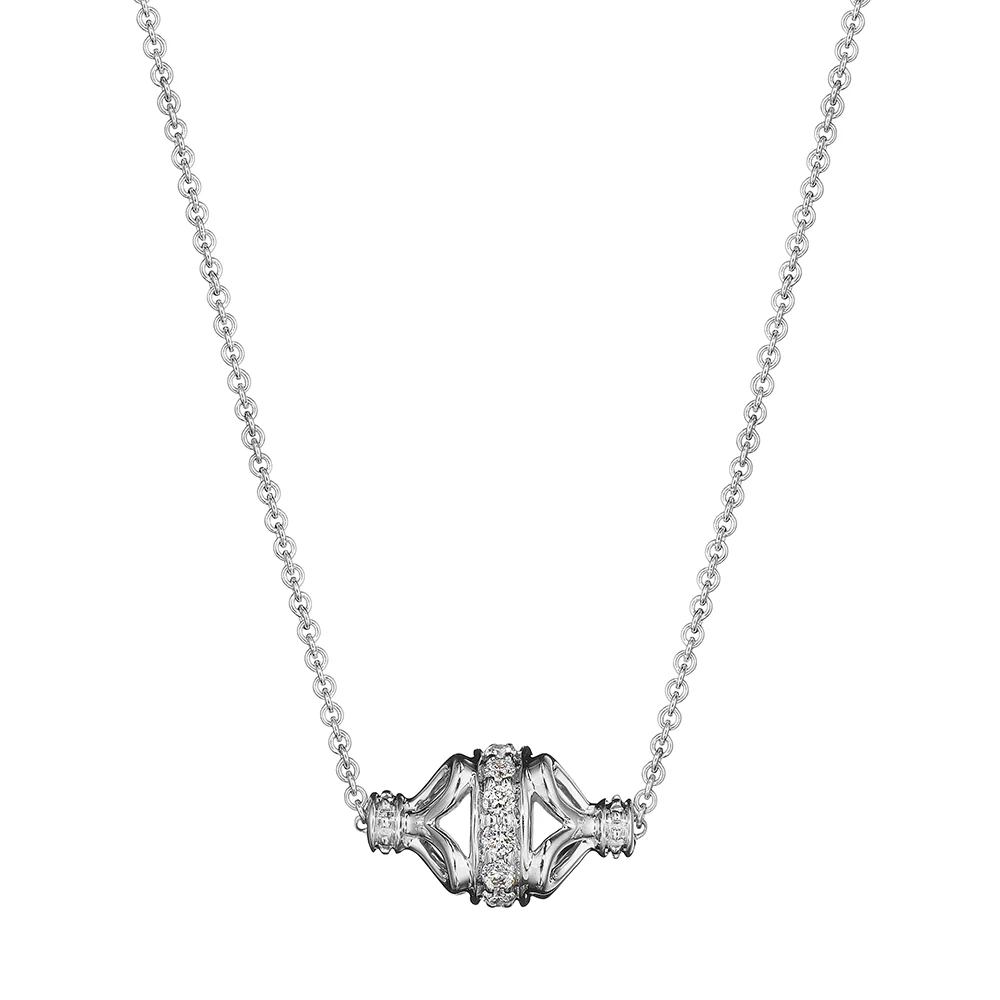 Verragio White Gold Tiara Rondelle Diamond Necklace