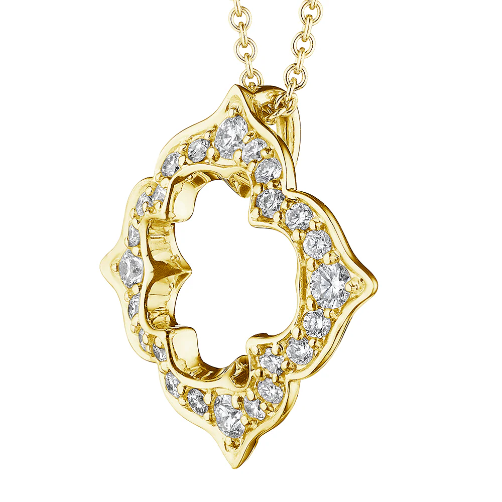 Verragio Yellow Gold Victorian Open Diamond Pendant - Image 2